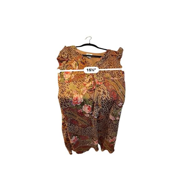 J.B.S. Ltd Animal Print Dress Women Size 12 Fairycore Boho Chiffon Animal Print - Picture 6 of 10